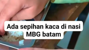 Serpihan kaca ditemukan pada nasi MBG yang dikonsumsi siswa SMAN 04 Tiban, Kota Batam.