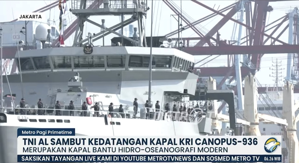 TNI AL Sambut Kedatangan KRI Canopus-936 dari Jerman