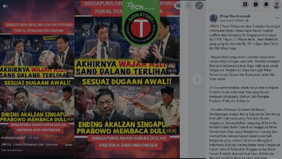 Menyesatkan: Singapura Dalang Melemahnya Rupiah