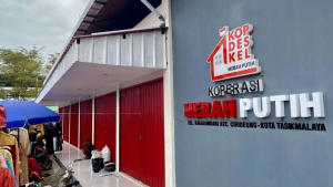 Gedung Koperasi Merah Putih di Kelurahan Nagarawangi, Kecamatan Cihideung, Kota Tasikmalaya, Jawa Barat. 