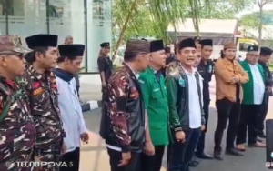 Ketua Pimpinan Cabang Gerakan Pemuda (GP) Ansor Kota Tangerang, Midyani bersama jajarannya saat menyambangi Mapolres Metro Tangerang Kota, belum lama ini.