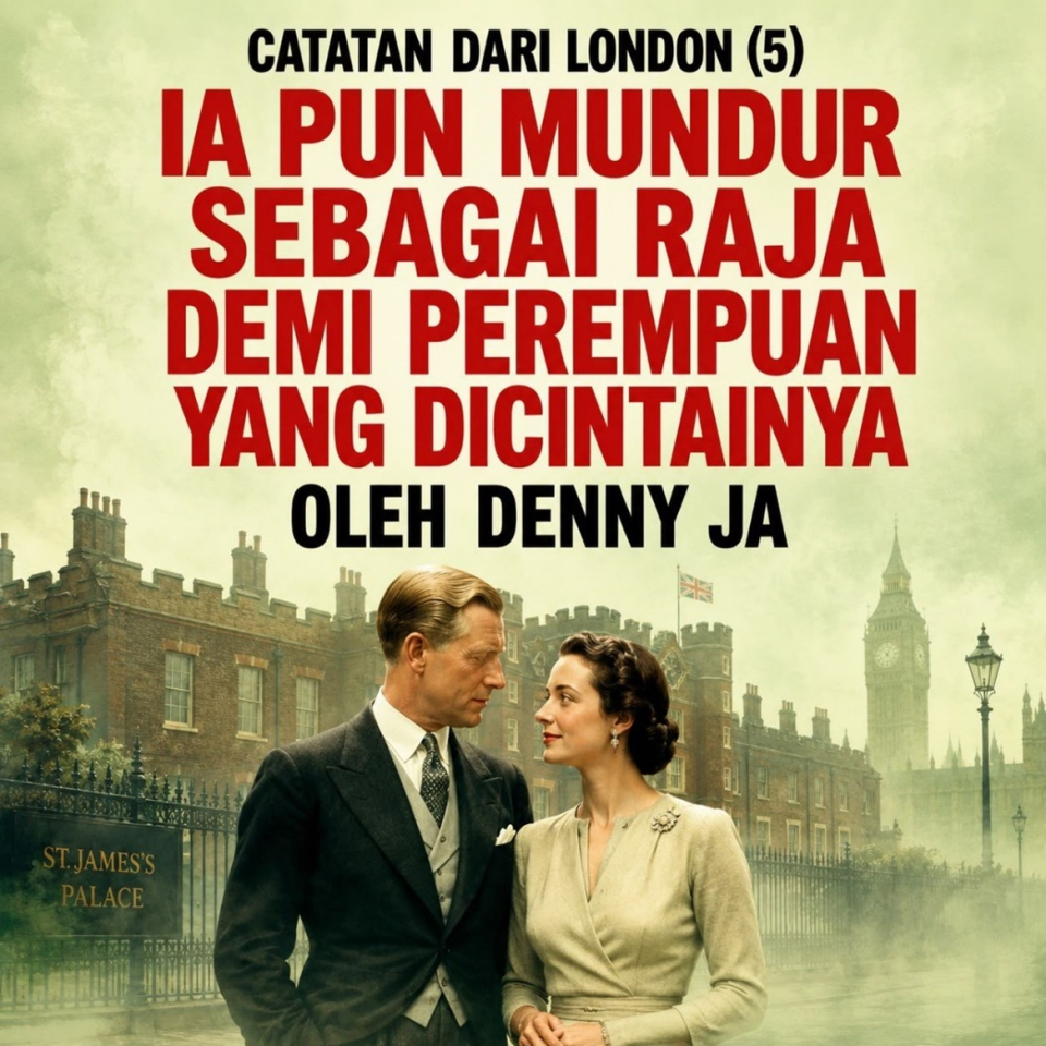 Catatan dari London (5)  IA PUN MUNDUR SEBAGAI RAJA DEMI PEREMPUAN YANG DICINTAINYA